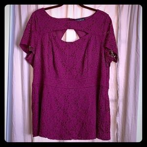 Purple lace peplum top